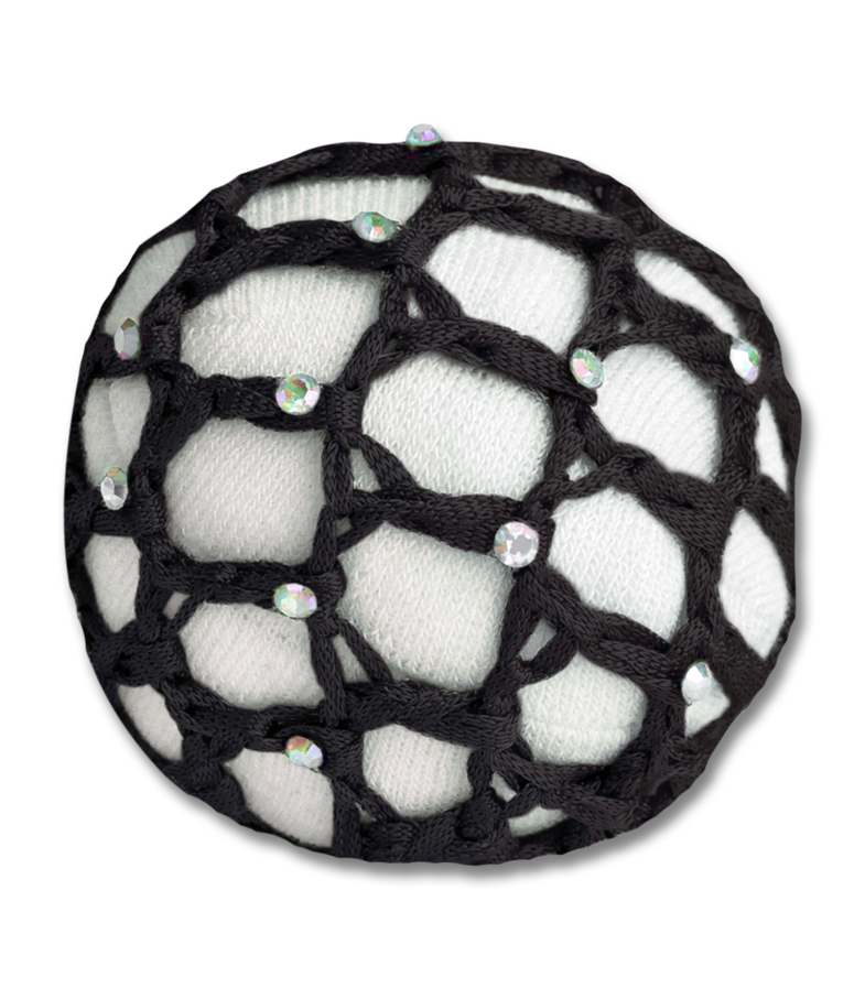 Haarnetz m/Glitzersteinchen, schwarz