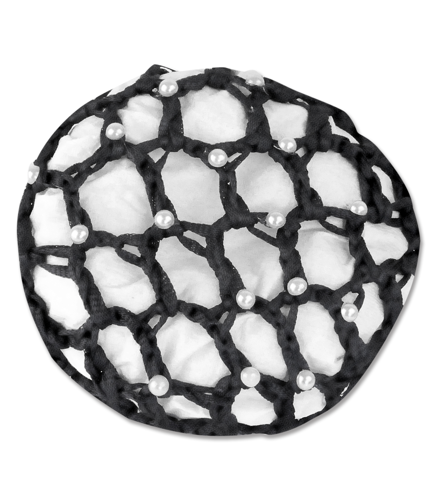 Haarnetz m/Perlen, schwarz